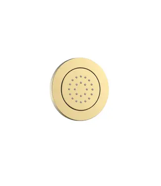 DutchLine Inbouw Massage Jet Geborsteld Messing Goud (PVD) Rond 12cm | Luxe Spa Douche