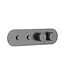 DutchLine Afbouwdeel Push Gunmetal (PVD) tbv 2-weg Inbouw Thermostaat Douche