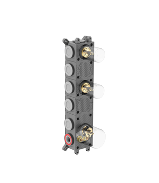 DutchLine Inbouwdeel DutchLine Grip 3-wegs Thermostaatkraan Douche