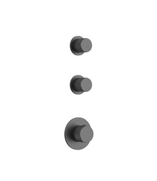 DutchLine Inbouw Thermostaatkraan Douche Grip 3-wegs Gunmetal | Afbouwdeel