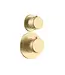 DutchLine Inbouw thermostaatkraan DutchLine Grip Geborsteld Messing (Goud) PVD - 2-weg Afbouwdeel