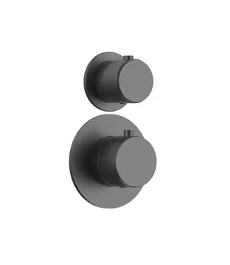 DutchLine Inbouw thermostaatkraan DutchLine Grip Gunmetal 2-weg Afbouwdeel