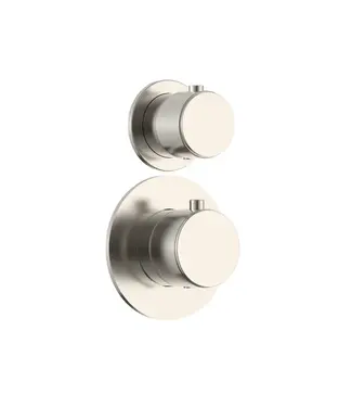 DutchLine Inbouw thermostaatkraan DutchLine Grip Geborsteld Staal (RVS) - 2-weg Afbouwdeel