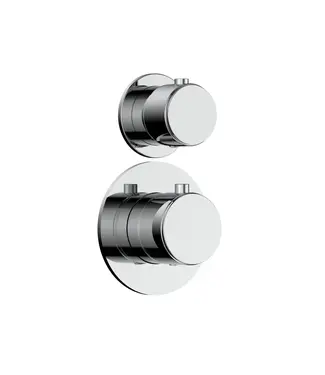 DutchLine Inbouw thermostaatkraan DutchLine Grip Chroom - 2-weg Afbouwdeel