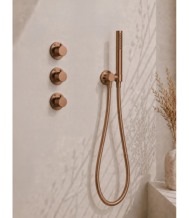 Inbouwthermostaat Caral Compleet Geborsteld Brons Koper - 25cm Douche (PVD)