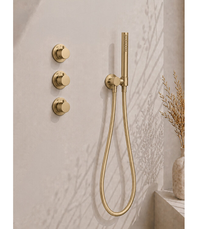 Inbouwthermostaat Caral Compleet Geborsteld Messing - 25cm Douche (PVD)