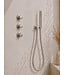Inbouwthermostaat Caral Geborsteld Staal met Hoofddouche 25cm & Handdouche