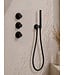 Inbouwthermostaat Caral Mat Zwart met Hoofddouche 25cm & Handdouche