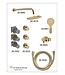 Inbouwthermostaat Caral Geborsteld Messing (PVD) met Hoofddouche 30cm & Handdouche 3-standen