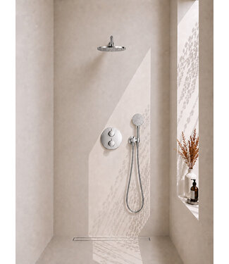 Wiesbaden Inbouwthermostaat Set Caral – Chroom - 30cm Hoofddouche & Handdouche 3-standen