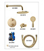Inbouwthermostaat Set Caral – Geborsteld Messing (PVD) - 30cm Hoofddouche & Handdouche 3-standen