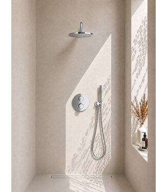 Wiesbaden Inbouwthermostaat Set Caral – Chroom - 30cm Hoofddouche & Handdouche 3-standen