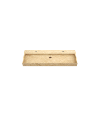 DutchLine Wastafel Travertin 120x46 cm (Beige/Zand) – Gezoet Natuursteen