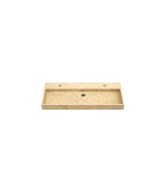 DutchLine Wastafel Travertin 100x46 cm (Beige/Zand) – Gezoet Natuursteen