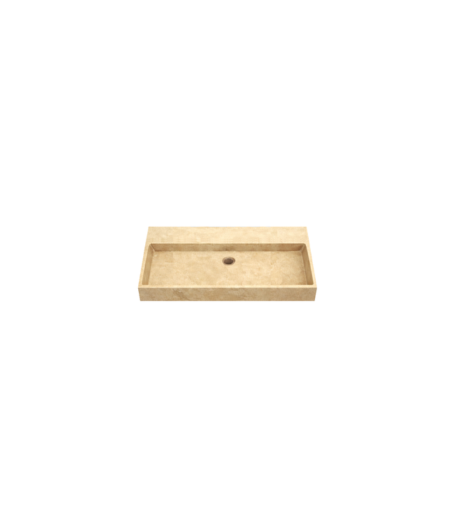 Wastafel Travertin 80x46 cm (Beige/Zand) – Gezoet Natuursteen