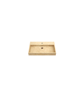 DutchLine Wastafel Travertin 60x46 cm (Beige/Zand) – Gezoet Natuursteen