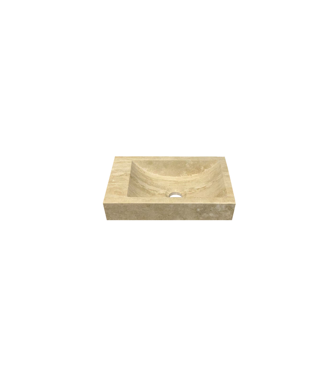 Fontein Travertin Beige (36x18x10 cm) Links | Mat Gezoet Natuursteen