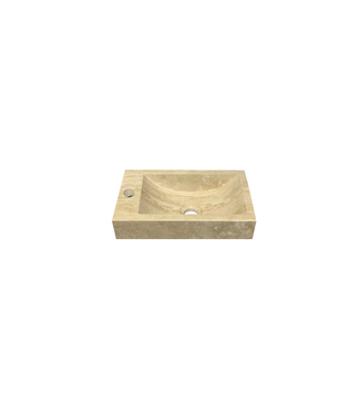 DutchLine Fontein Travertin Beige (36x18x10 cm) Links | Mat Gezoet Natuursteen