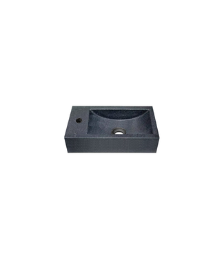 DutchLine Fontein Graniet Mat Zwart (40x22x10 cm) Links | Dutcline Toiletfontein