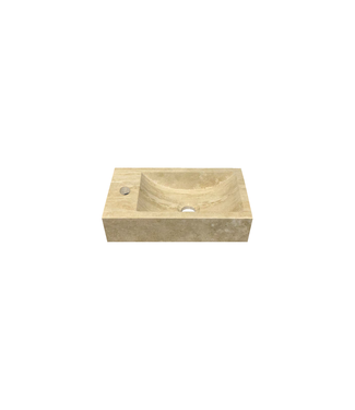DutchLine Fontein Travertin Beige (40x22x10 cm) Links | Mat Gezoet Natuursteen