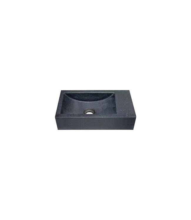 Fontein Graniet Mat Zwart (40x22x10 cm) Rechts | DutchLine Toiletfontein