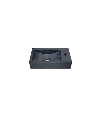 DutchLine Fontein Graniet Mat Zwart (40x22x10 cm) Rechts | Dutcline Toiletfontein