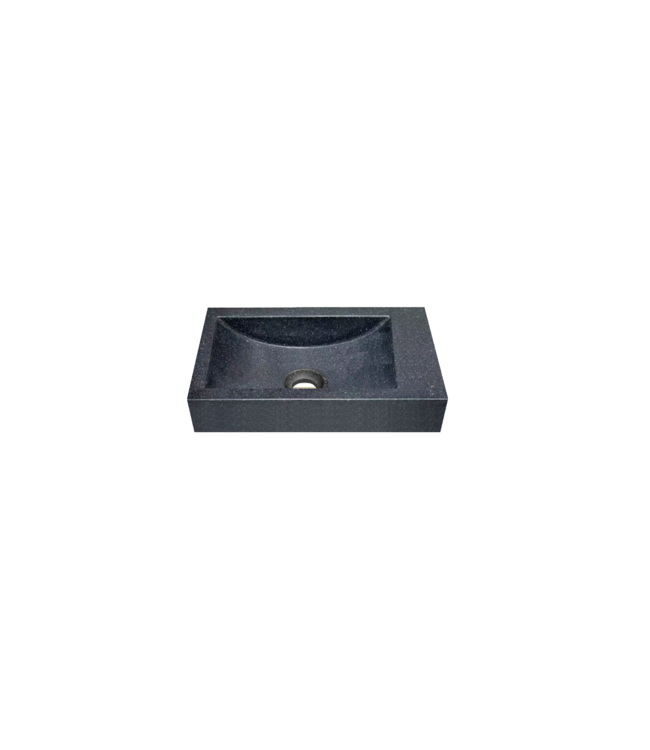Fontein Graniet Mat Zwart (36x18x10 cm) Rechts | DutchLine Toiletfontein