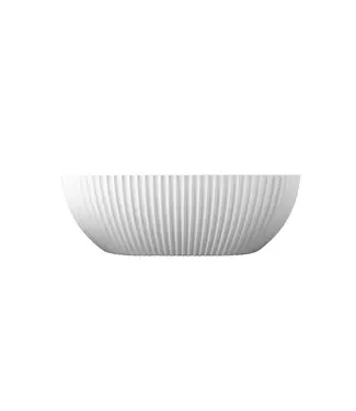 DutchLine Halfvrijstaand ligbad met ribbels – Shell Glans Wit 180x80cm
