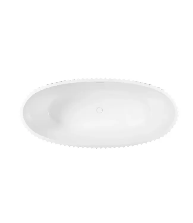 Vrijstaand ligbad met ribbels – Shell Glans Wit 180x80cm