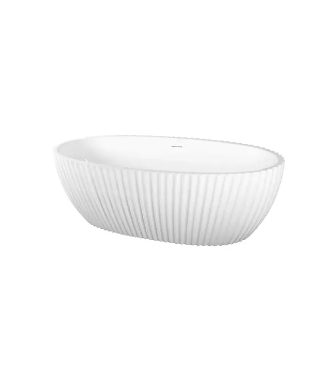Vrijstaand ligbad met ribbels – Shell Glans Wit 180x80cm