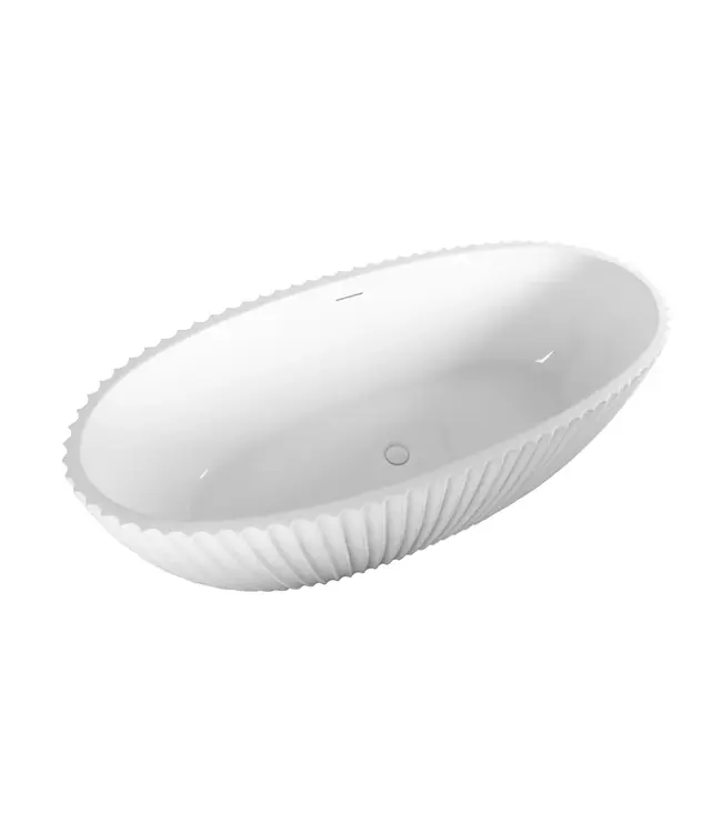 Vrijstaand ligbad met ribbels – Shell Glans Wit 180x80cm