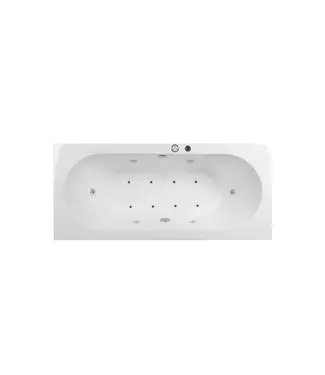 DutchLine Duchline Whirlpool Inbouw Ligbad 180x80cm - Massage & Bodem Jets Glans Wit