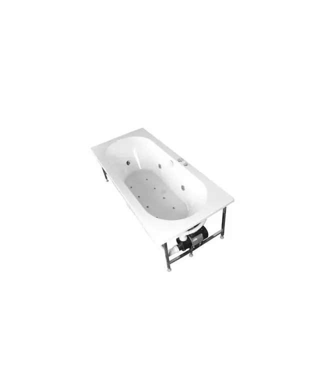Duchline Whirlpool Inbouw Ligbad 180x80cm - Massage & Bodem Jets Glans Wit