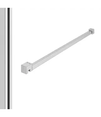 DutchLine Profielset  Chroom T.B.V. Slim Douchewanden  - Met muurprofiel 200cm & Stabilisatiestang 120cm