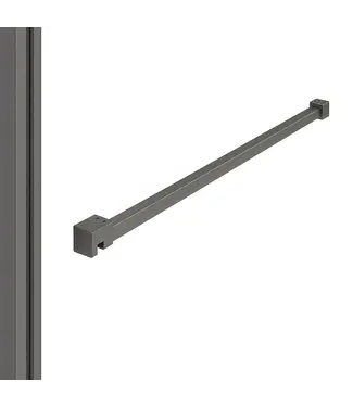 DutchLine Profielset Gunmetal (PVD) T.B.V. Slim Douchewanden - Met muurprofiel 200cm & Stabilisatiestang 120cm