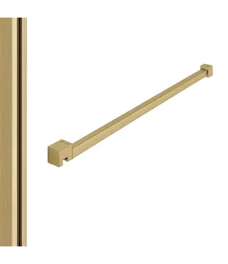 DutchLine Profielset Geborsteld Messing (Goud) (PVD) T.B.V. Slim Douchewanden - Met muurprofiel 200cm & Stabilisatiestang 120cm