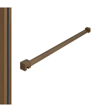 DutchLine Profielset Geborsteld brons koper (PVD) T.B.V. Slim Douchewanden - Met muurprofiel 200cm & Stabilisatiestang 120cm