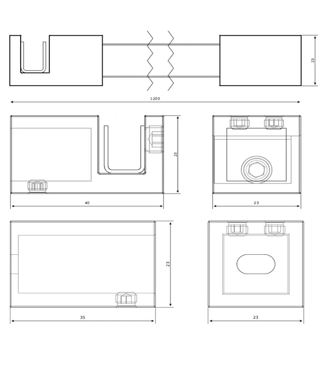 Stabilisatiestang Geborsteld Brons Koper (PVD) 120cm | T.b.v. 8mm DutchLine Smart Glas