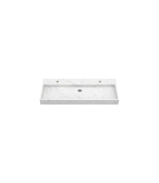 DutchLine Wastafel Bianco Carrara 100x46 cm – Gezoet Natuursteen Wasbak