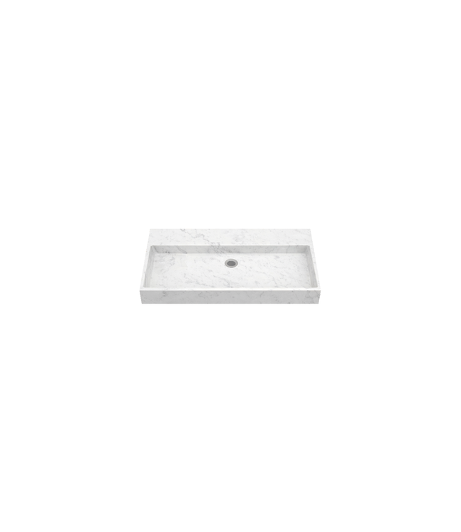 Wastafel Bianco Carrara 80x46 cm – Gezoet Natuursteen Wasbak