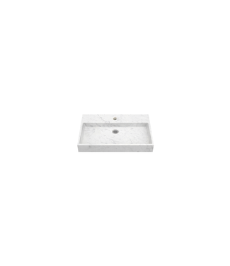 DutchLine Wastafel Bianco Carrara 60x46 cm – Gezoet Natuursteen Wasbak