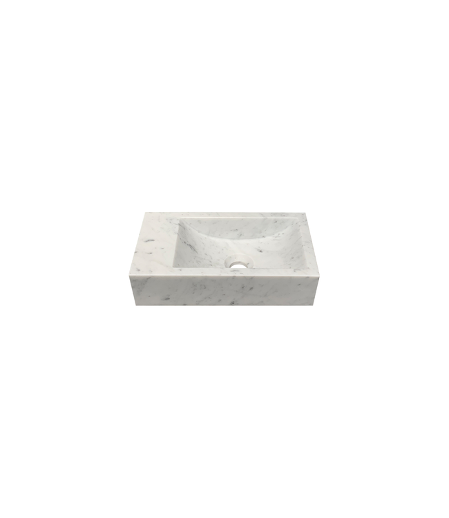 Fontein Marmer Bianco Carrara Links 40x22x10cm | Gezoet Natuursteen Toiletfontein