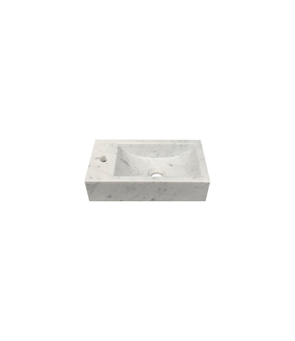 DutchLine Fontein Marmer Bianco Carrara Links 40x22x10cm | Gezoet Natuursteen Toiletfontein