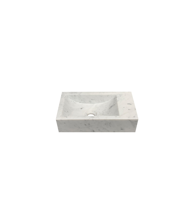 Fontein Marmer Bianco Carrara Rechts 40x22x10cm | Gezoet Natuursteen Toiletfontein