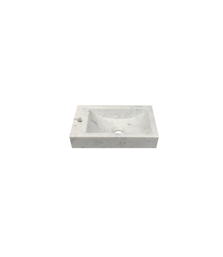 DutchLine Fontein Marmer Bianco Carrara Links 36x18x10cm | Gezoet Natuursteen Toiletfontein