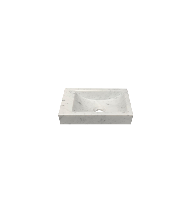 Fontein Marmer Bianco Carrara Links 36x18x10cm | Gezoet Natuursteen Toiletfontein