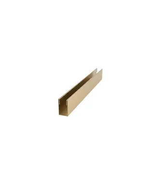 DutchLine Losse Muurprofiel voor Smart Douchewand Geborsteld Messing 200cm - Geschikt voor 8mm