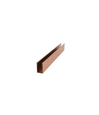 DutchLine Losse Muurprofiel voor Smart Douchewand Geborsteld Brons Koper 200cm - Geschikt voor 8mm