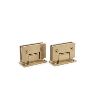 DutchLine Scharnierset Geborsteld Messing (PVD) voor Profielloze Nisdeuren (90x55x50 mm)