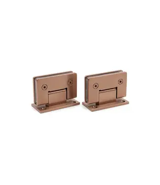 DutchLine Scharnierset Geborsteld Brons Koper (PVD) voor Profielloze Nisdeuren (90x55x50 mm)